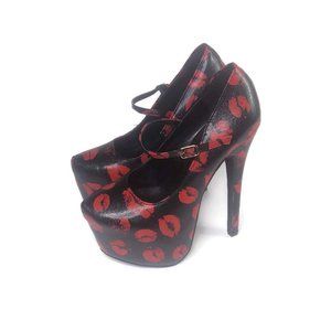 AMI Clubwear Lipstick Kisses Platform Stilettos